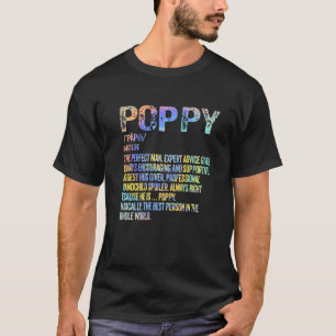 Camiseta Poppy Definition Grandfather Grandpa Father's Day