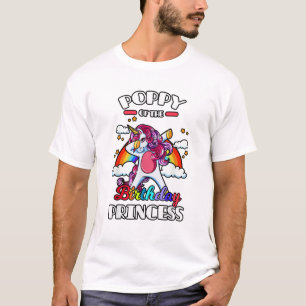 Camiseta Poppy Do Unicórnio Princesa De Aniversário Arco-Ír