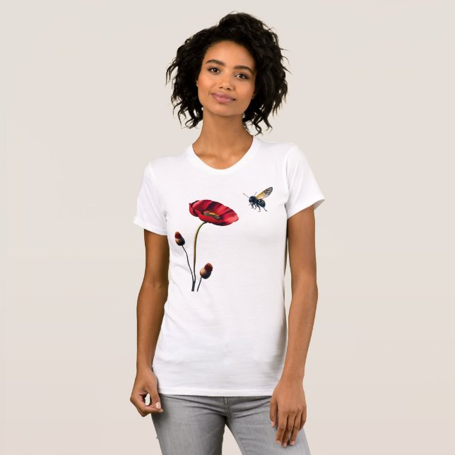 Camiseta Poppy E Bee Bella+Canvas (Frente Completa)