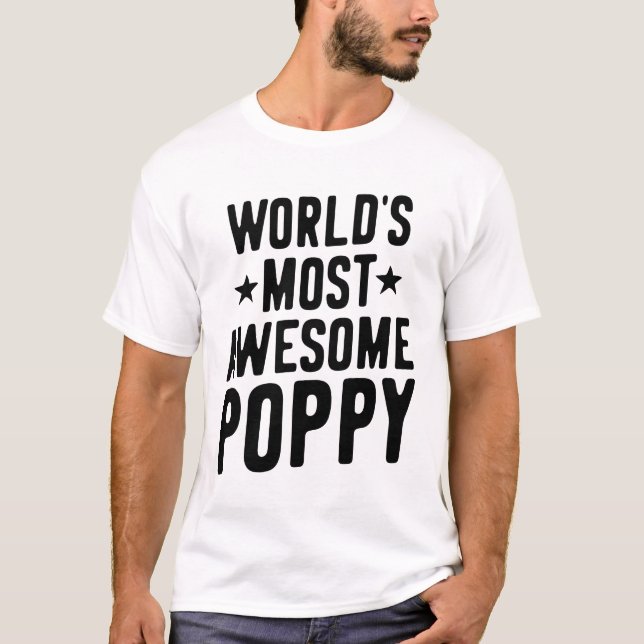 Camiseta Poppy mais incrível do mundo | Padre Vovô Presente (Frente)