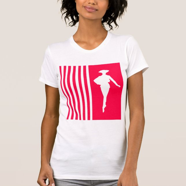 Camiseta Poppy Modern Stripes com Silhouette de Moda (Frente)