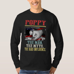 Camiseta Poppy O Homem Mite Má Influência Vintage Americano