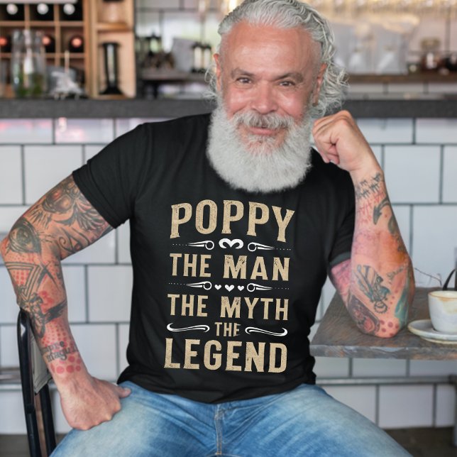 Camiseta POPPY | O Homem O Mito O Dia de os pais Da Lenda (Poppy the man, the myth,the legend dark t-shirt)