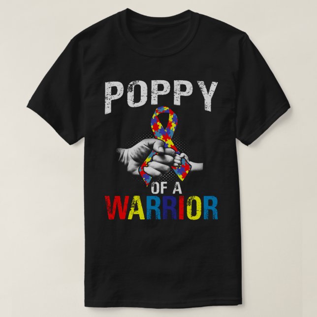 Camiseta poppy of a Warrior Autism Awareness  (Frente do Design)