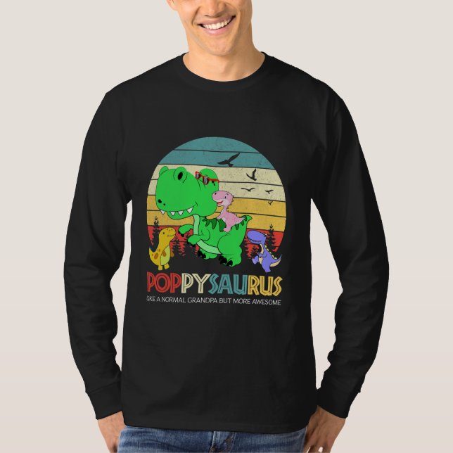 Camiseta Poppysaurus Como Um Avô Normal Mas Mais (Frente)