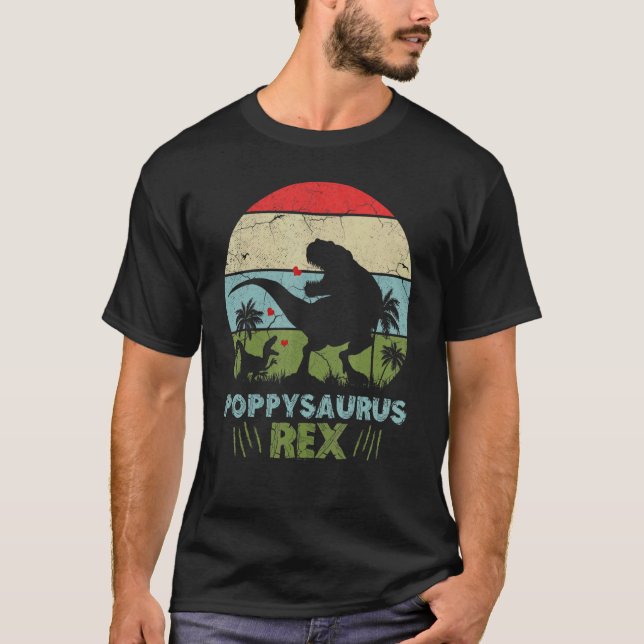Camiseta Poppysaurus  Fathers Day Rex Daddy Saurus (Frente)