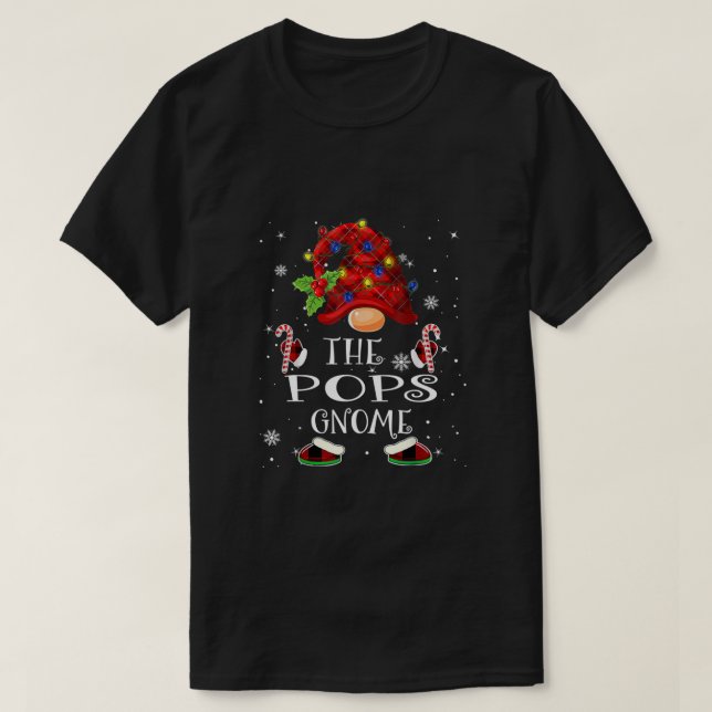Camiseta Pops Gnome Buffalo Plaid Christmas Tree L (Frente do Design)
