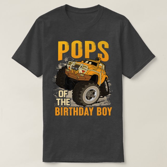 Camiseta Pops of the Birthday Boy Monster Truck Birthday  (Frente do Design)