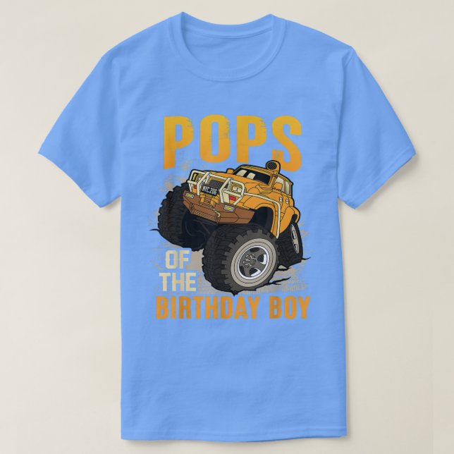 Camiseta Pops of the Birthday Boy Monster Truck Birthday  (Frente do Design)