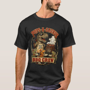 Camiseta Pops um saurídeo equipe de churrasco dinossauro en