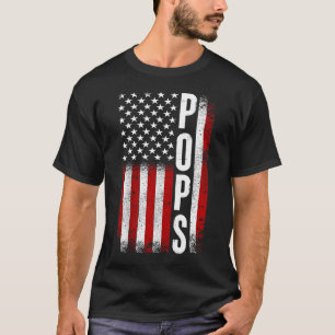 Camiseta Pops Vintage Patriótico Americano Bandeira EUA Mel