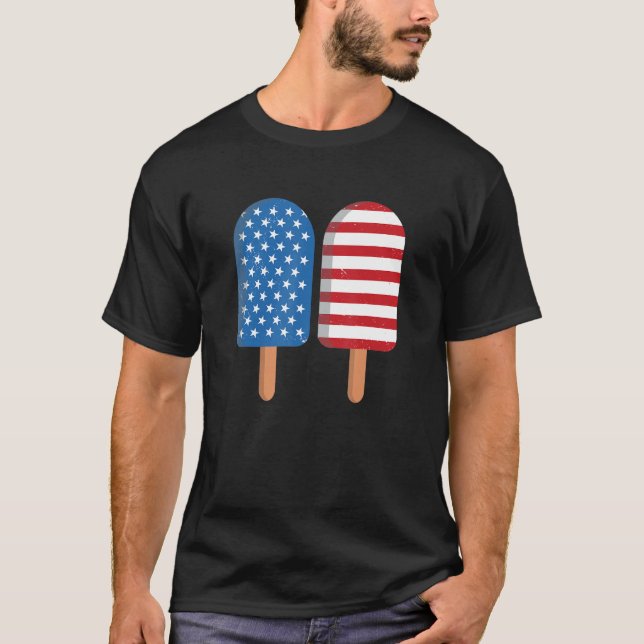 Camiseta Popsicles Americanos Flag Girls And Boys 4th Jul (Frente)