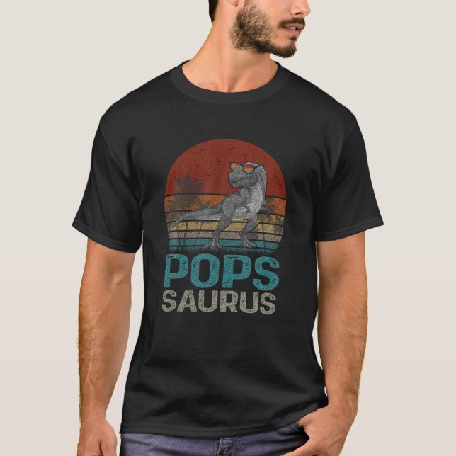 Camiseta Popssaurus T Rex Dinossaur Pop Engraçados Família  (Frente)