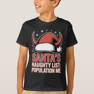 Camiseta População de Lista travessa de Santas Me