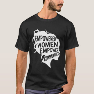 Camiseta Populações empoderadas feministas votando forte