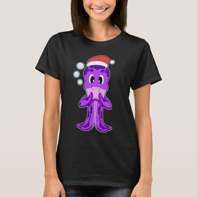 Camiseta Pôquer de Natal do Polvo (Frente)
