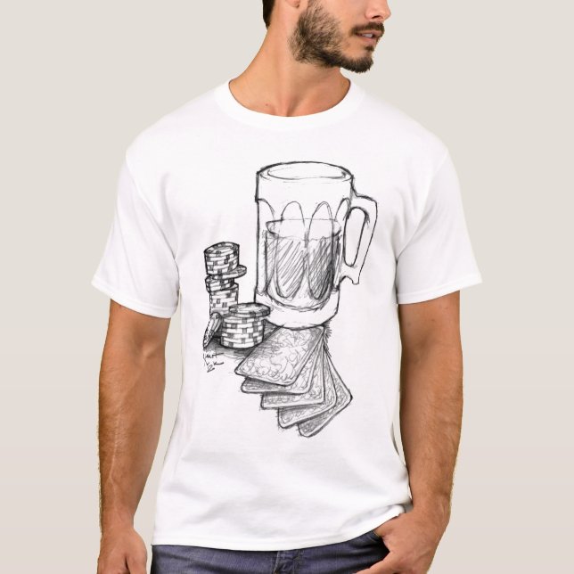Camiseta Póquer do "desenhar" (Frente)