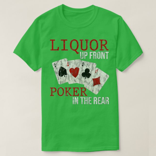 Camiseta Pôquer Frente Liquor Na Parte Traseira (Frente do Design)