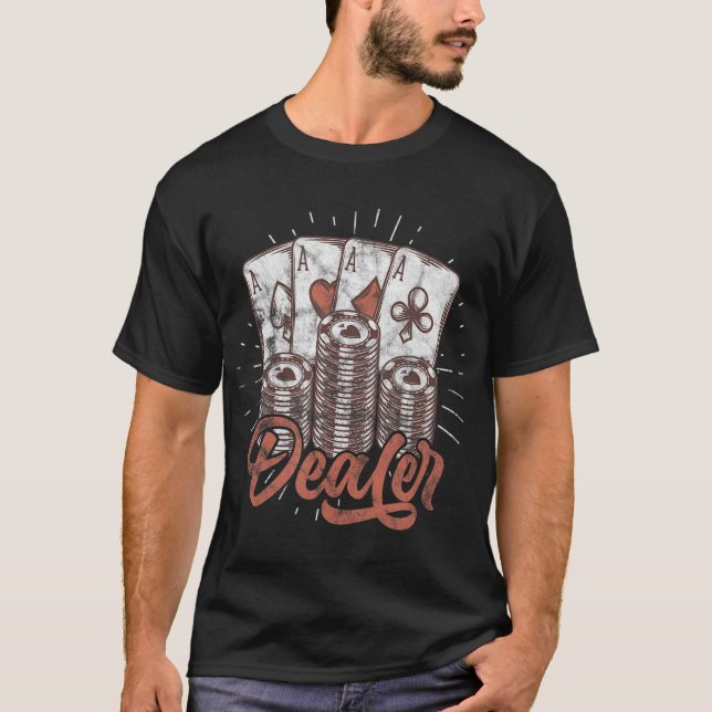 Camiseta Pôquer vendedor de casino vendedor de poker Chips  (Frente)