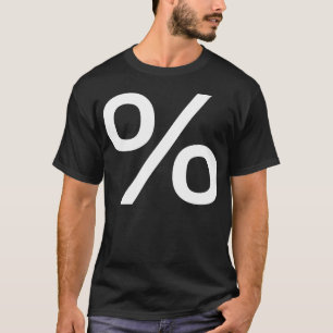 Camiseta Por cento - Branco no escuro