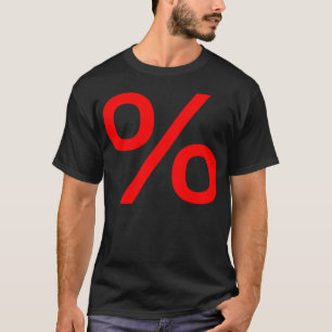 Camiseta Por cento - Vermelho
