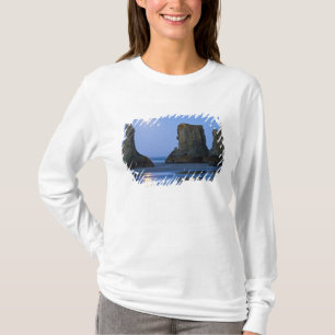 Camiseta Pôr da lua, Praia de Bandon, Oregon.