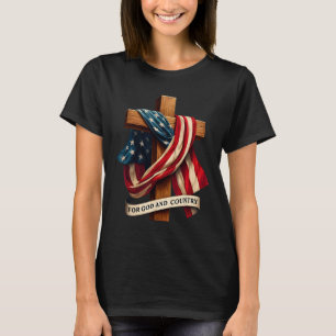 Camiseta Por Deus E Por País, Um Jesu Patriótico Cruzado Cr