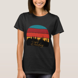 Camiseta Pôr do Sol Alpino de Salzburgo Viagem Retro
