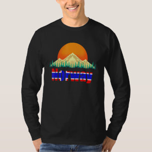 Camiseta Pôr do sol Bandeira norueguesa Montanhas País nórd