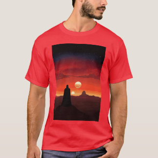 Camiseta Pôr do sol binário de Vader vintage retrô