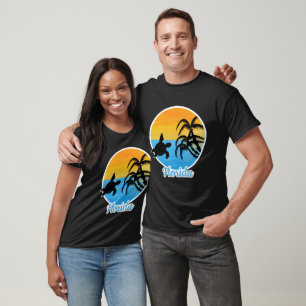 Camiseta Pôr do sol bonito na Flórida com uma tartaruga