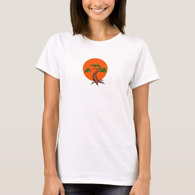 Camiseta Pôr do Sol Bonsai (Frente)
