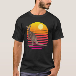 Camiseta Pôr do sol canguru Austrália Cangurus Retro