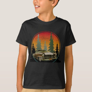 Camiseta Pôr do sol Carro Clássico Vintage Natureza Florest