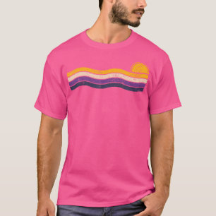 Camiseta Pôr do Sol da Bandeira de Orgulho Não Binário Suti