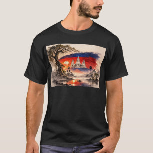 Camiseta Pôr do sol da bandeira do Camboja