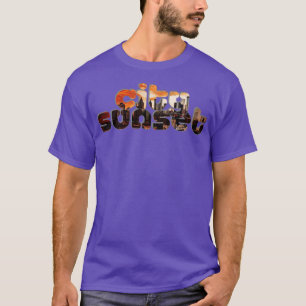 Camiseta pôr do sol da cidade