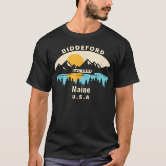 Camiseta Pôr do sol da montanha de Biddeford Maine Souvenir