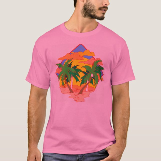 Camiseta Por do sol da praia (Frente)
