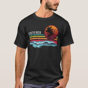 Camiseta Por do sol da praia de Costa Rica do vintage que
