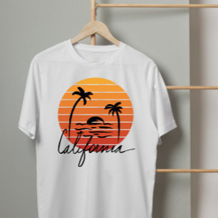Camiseta pôr do sol da safra do verão na Califórnia