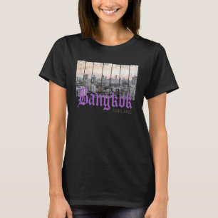 Camiseta Pôr do sol da silhueta de Bangkok vintage BKK Tail