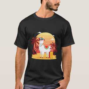 Camiseta Pôr do Sol de Férias de Lhama