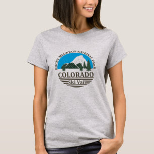 Camiseta pôr do sol de ski vail no estado do colorado