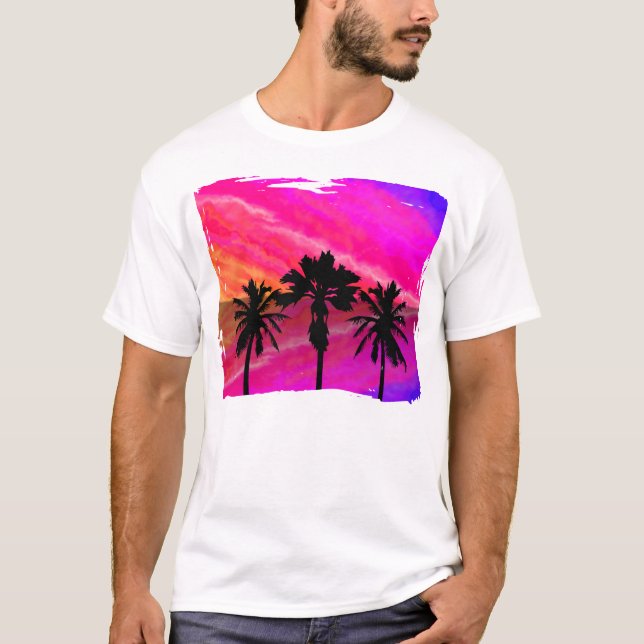 Camiseta Por do sol de três palmas (Frente)