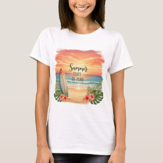 Camiseta Pôr do Sol de Verão Estado de Espírito