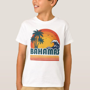 Camiseta Pôr do Sol de Verão Retro Bahamas Praia 70 Palmeir