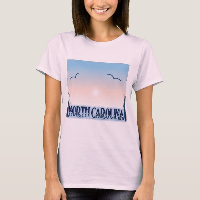 Camiseta Por do sol do Airbrush de North Carolina (Frente)