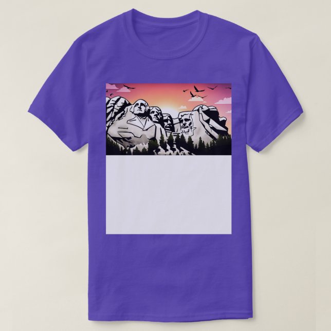 Camiseta pôr do sol do Monte Rushmore (Frente do Design)