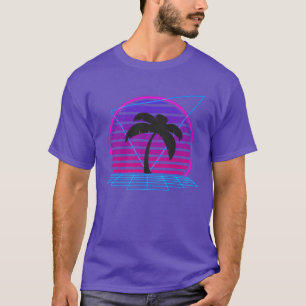 Camiseta Pôr do sol dos anos 90 em estilo Outrun Synthwave
